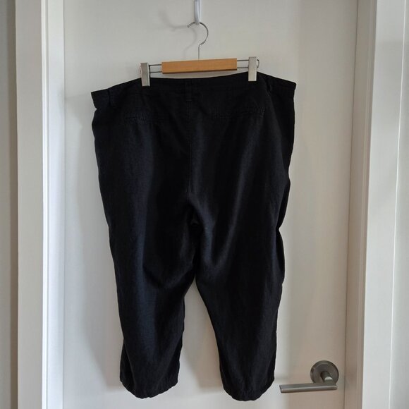 Reitmans Black Linen Blend Cropped Pants - Size 20P - Picture 2 of 5